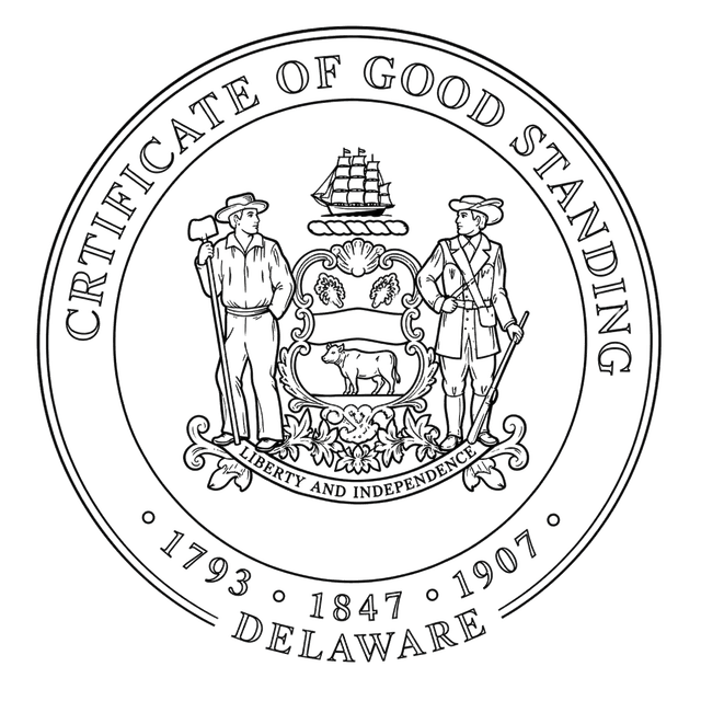 Good Standing Certificate for Delaware