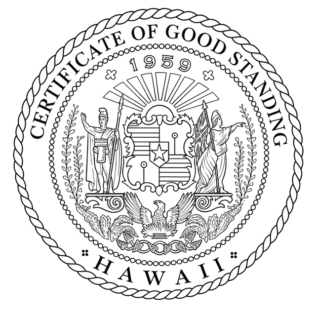 Good Standing Certificate for Hawaii