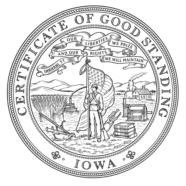 Good Standing Certificate for Iowa