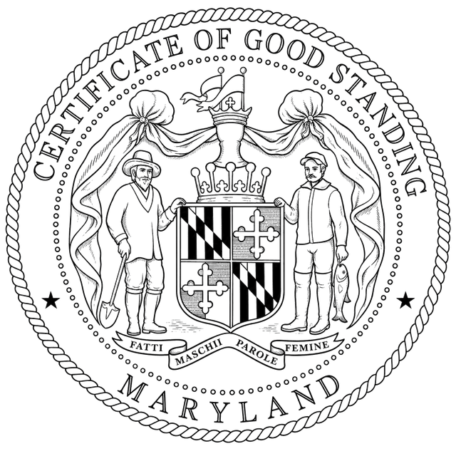Good Standing Certificate for Maryland