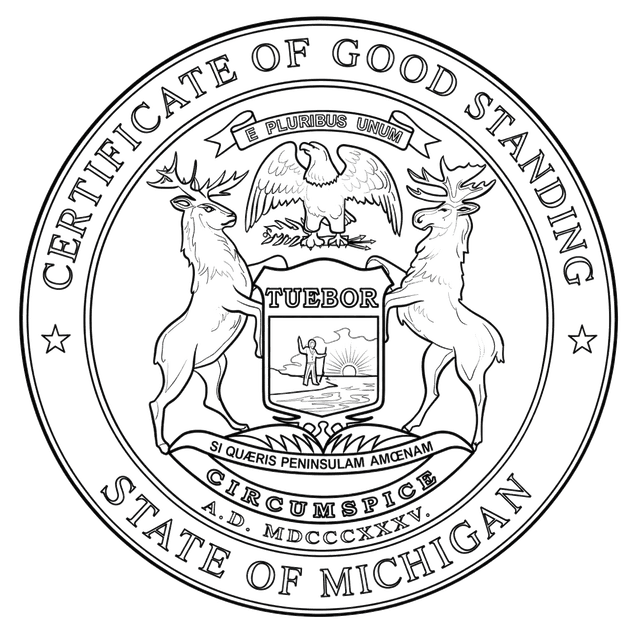 Good Standing Certificate for Michigan