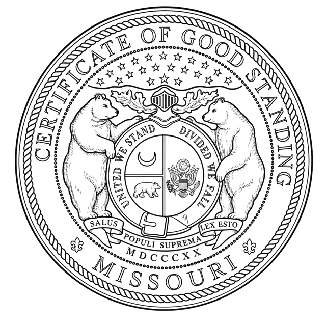 Good Standing Certificate for Missouri
