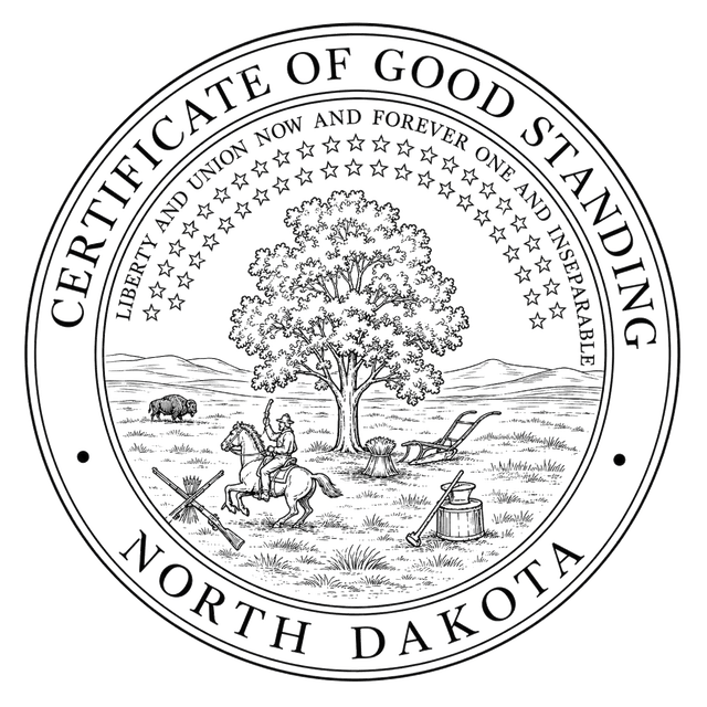 Good Standing Certificate for North Dakota