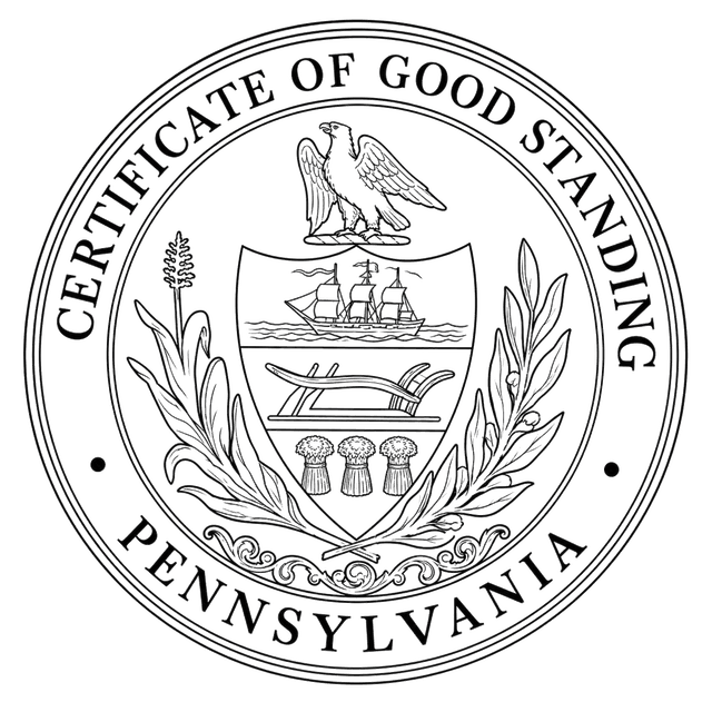 Good Standing Certificate for Pennsylvania
