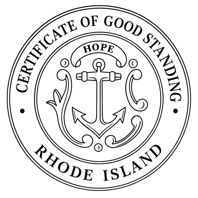 Good Standing Certificate for Rhode Island
