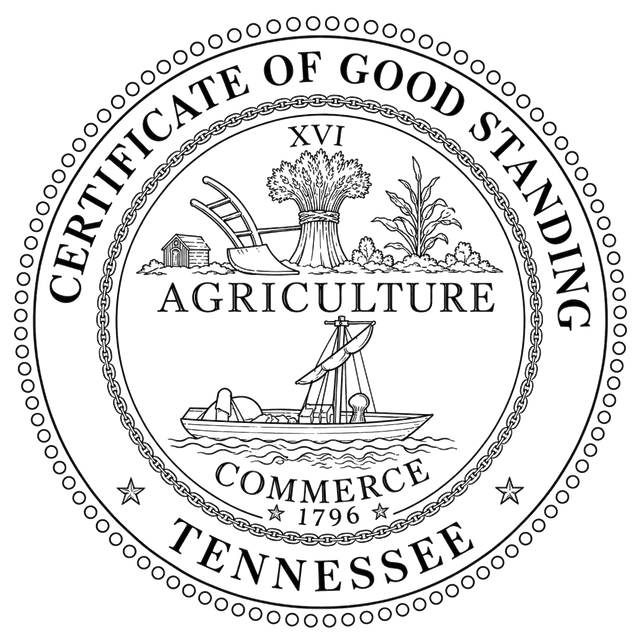 Good Standing Certificate for Tennessee