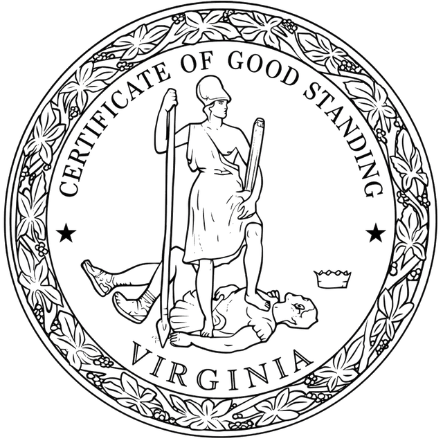 Good Standing Certificate for Virginia