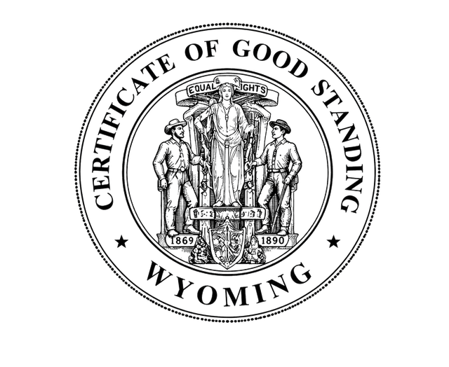Good Standing Certificate for Wyoming